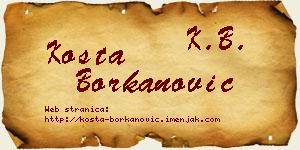 Kosta Borkanović vizit kartica